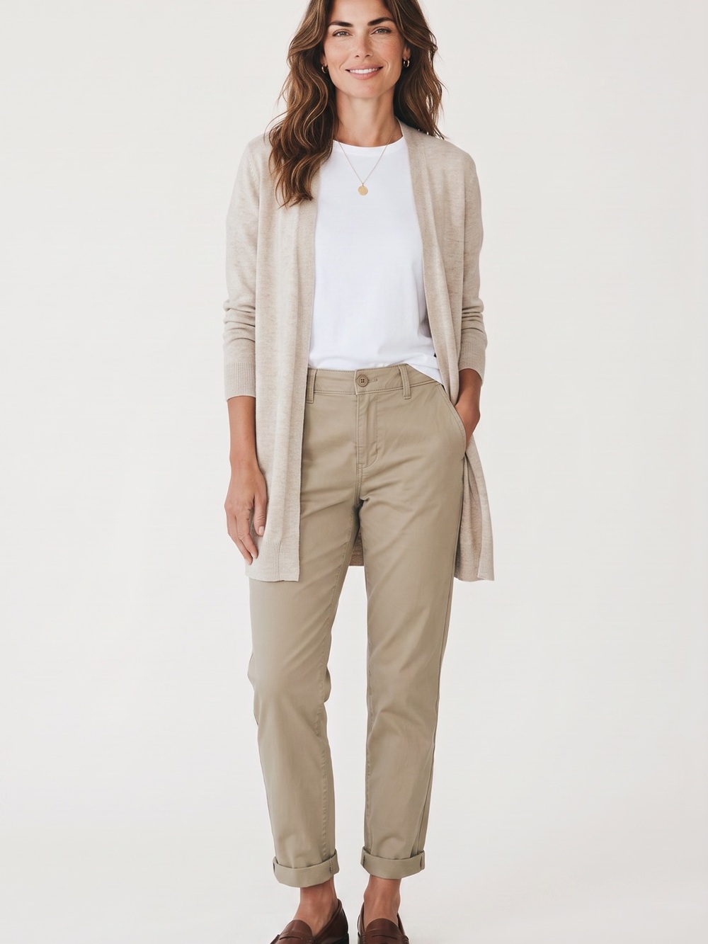 Woolrich Women's Straight-Leg Chinos in Khaki 100% cotton